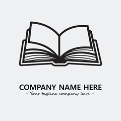 Book illustration black and white for logo company vector image

