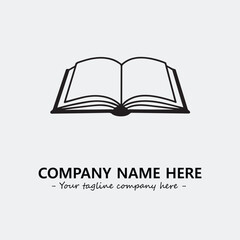 Book illustration black and white for logo company vector image
