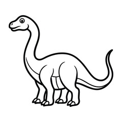 Black and White Illustration of a Dinosaur for Educational Use
