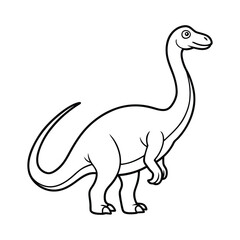Black and White Illustration of a Dinosaur for Educational Use