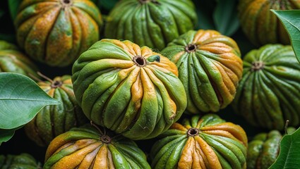 Colorful ugli fruit with rough, imperfect texture

