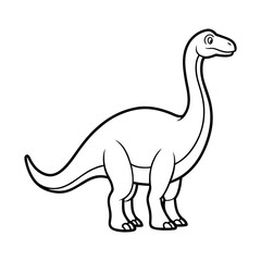Black and White Illustration of a Dinosaur for Educational Use
