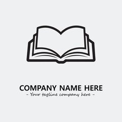 Book illustration black and white for logo company vector image
