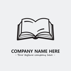 Book illustration black and white for logo company vector image
