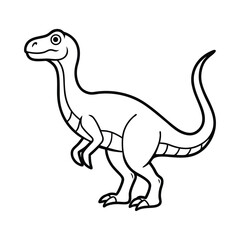 Black and White Illustration of a Dinosaur for Educational Use