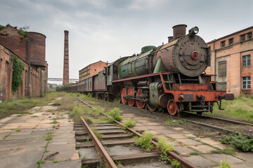 Obraz premium Abandoned Vintage Steam Locomotive