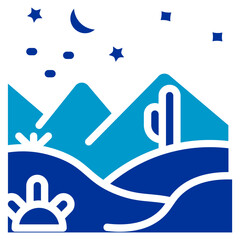 Desert Starry Sky Vector Icon
