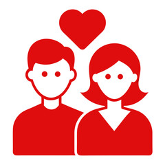 Valentine's Couple Portrait on Ribbon Romantic Illustrations for Love Themed Designs