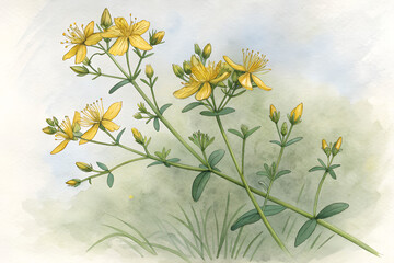 Yellow Wildflower Illustration
