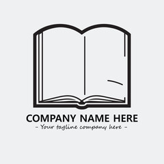 Book illustration black and white for logo company vector image
