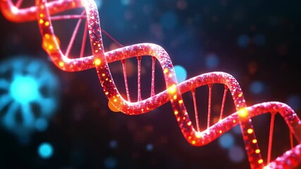 Digital data processing illustrated through a spinning DNA strand with vibrant colors and particles, digital data processing over dna strand spinning - Powered by Adobe