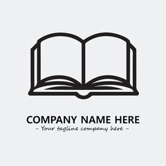 Book illustration black and white for logo company vector image
