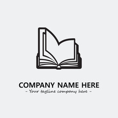 Book illustration black and white for logo company vector image
