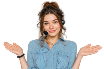Freundliche Callcenter-Mitarbeiterin mit Headset PNG mit transparentem Hintergrund


