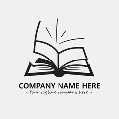 Book illustration black and white for logo company vector image
