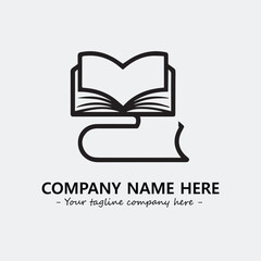 Book illustration black and white for logo company vector image

