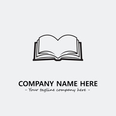 Book illustration black and white for logo company vector image
