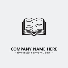 Book illustration black and white for logo company vector image
