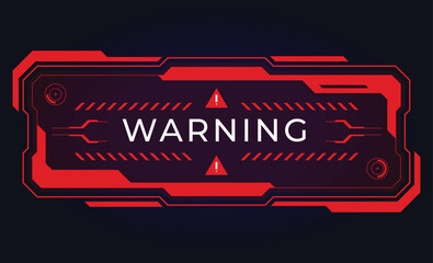 Modern futuristic danger message. Red frame template. Pop-ups with a warning signal. Vector illustration