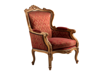 Elegant Vintage Armchair with Red Upholstery