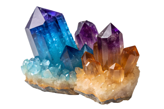 Colorful Quartz Crystal Cluster