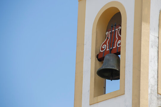 detail of church tower with bell