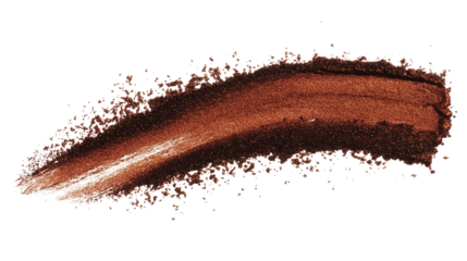 Soft coral blush powder mark with gradient blend and flying dust, high-resolution, PNG on white