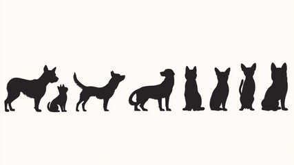 set of dogs dilhouttee