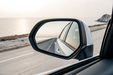 Fototapeta premium Scenic Coastal Road Reflection
