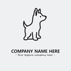 Dog illustration black and white for logo company vector image
