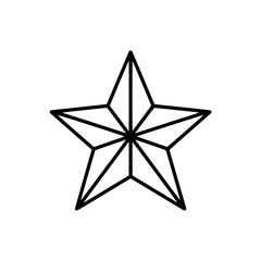 Christmas Star Outline Icon in Minimalist Style  