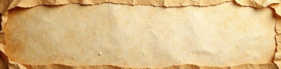 Fototapeta premium Sepia-toned newspaper background with rough folds and tears, grunge, creased