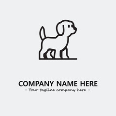 Dog illustration black and white for logo company vector image
