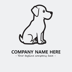 Dog illustration black and white for logo company vector image
