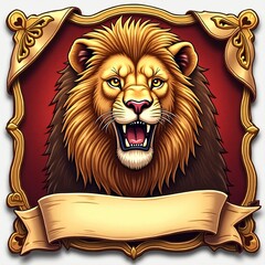Obraz premium Lion head illustration