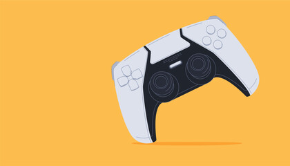 Banner with joysticks for games. Game consoles. Computer games and modern entertainment. Vector illustration