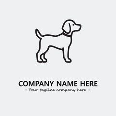 Dog illustration black and white for logo company vector image
