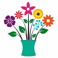 flowers-in a-vase-6-set-silhouette-on-a-white-background