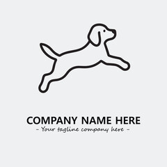 Dog illustration black and white for logo company vector image
