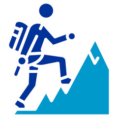 Mountain Climbing Vector Icon