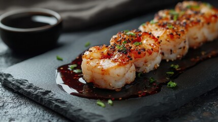 Shrimp Nigiri Sushi with Dipping Sauce Standard xux.