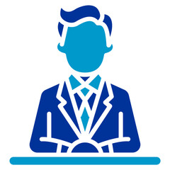 News Anchor Desk Vector Icon