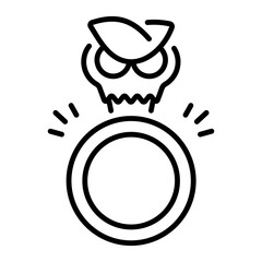 A linear style icon of a cursed ring 