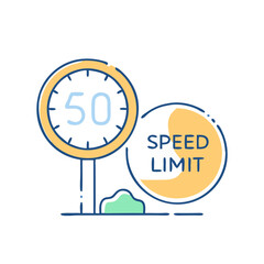 Speed limit sign icon for travel safety