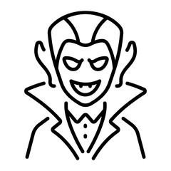A linear style icon of a vampire costume 