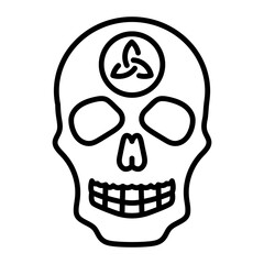 Gothic skull icon in an outline style 