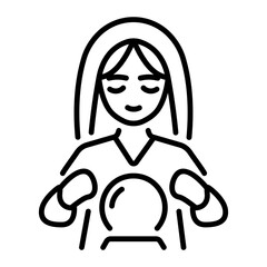 A line style icon of a fortune teller 