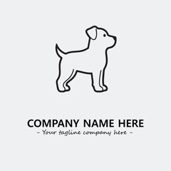 Dog illustration black and white for logo company vector image
