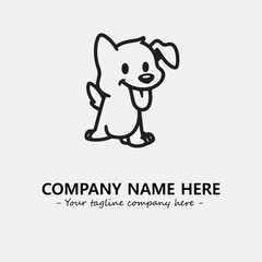 Dog illustration black and white for logo company vector image
