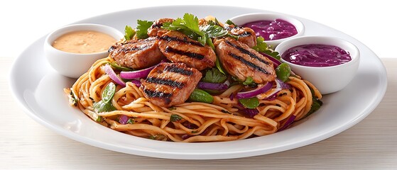 Grilled Chicken Noodle Dish